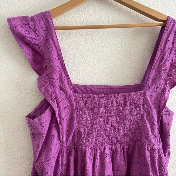Draper James Maddie Babydoll Eyelet Dress Purple XL - Picture 7 of 11